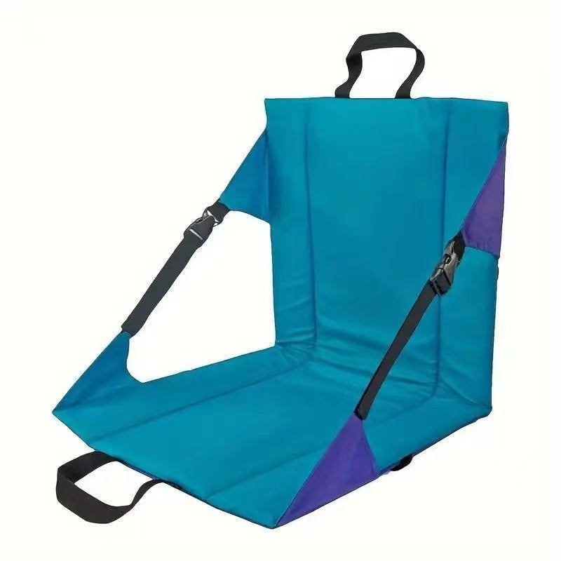 Portable Folding Stadium Seat Cushion with Back Support Lightweight Outdoor Chair for Camping Concerts Hiking Beach Bleachers Purple and Blue