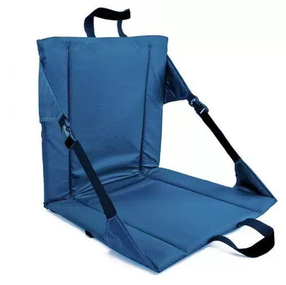 Portable Folding Stadium Seat Cushion with Back Support Lightweight Outdoor Chair for Camping Concerts Hiking Beach Bleachers Navy Blue