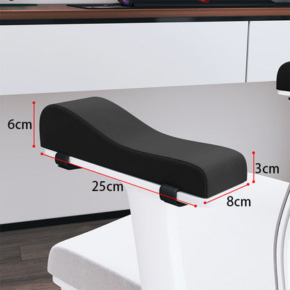 A pair of Ergonomic Chair Armrest Pads High Density Foam Elbow Support Cushion Black Curved Design for Office & Gaming Chairs Relief Pressure Non-Slip Cover