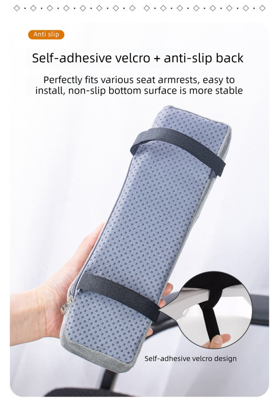 A pair of Ergonomic Chair Armrest Pads High Density Foam Elbow Support Cushion Pink Curved Design for Office & Gaming Chairs Relief Pressure Non-Slip Cover