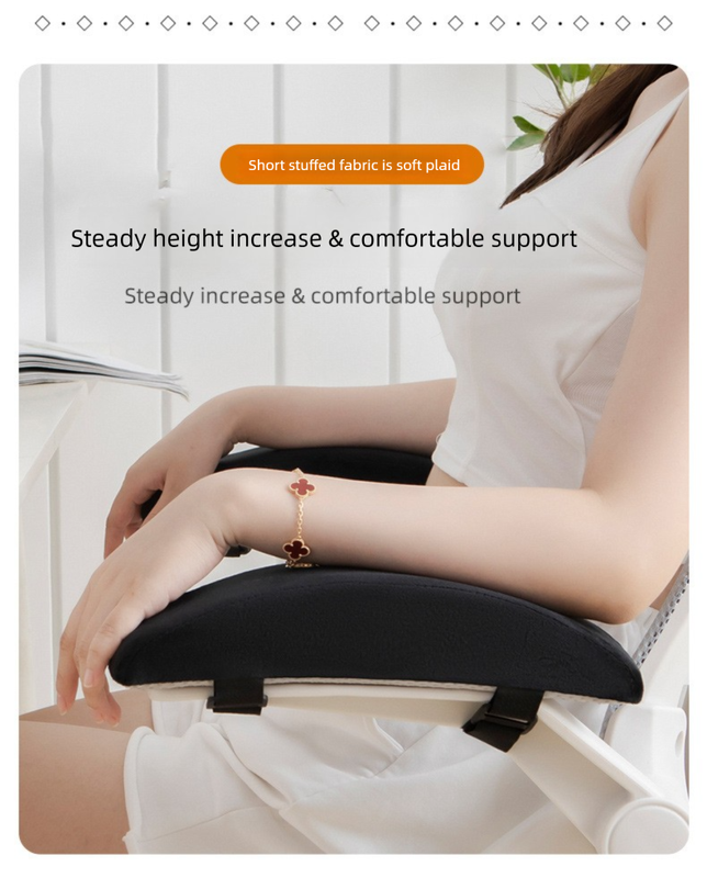 A pair of Ergonomic Chair Armrest Pads High Density Foam Elbow Support Cushion Pink Curved Design for Office & Gaming Chairs Relief Pressure Non-Slip Cover