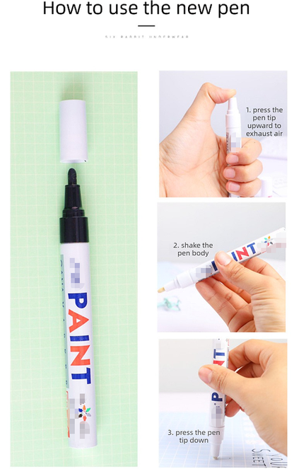 12 Colour Oil Based Paint Marker Pens Set 3.0mm Medium Tip Waterproof Permanent Ink for Rock Painting Metal Glass Rubber Tyres Wood DIY Art
