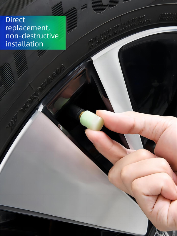 2 Packs of 4 Green Luminous Tyre Valve Caps Glow in The Dark Universal Wheel Air Dust Covers for Cars Bikes Motorcycles Scooters One-Piece Design