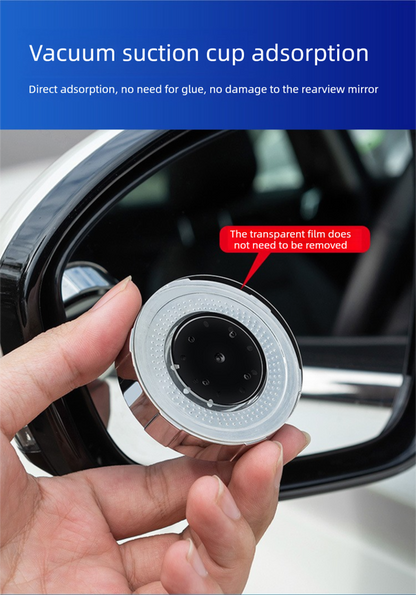 2Pcs Car Blind Spot Mirrors Suction Cup Vacuum Adsorption 360 Adjustable Round Rear View Convex Mirror Waterproof White Frame for Cars SUVs