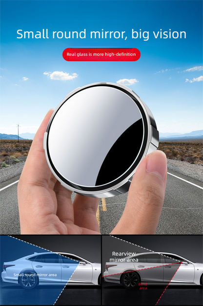 2Pcs Car Blind Spot Mirrors Suction Cup Vacuum Adsorption 360 Adjustable Round Rear View Convex Mirror Waterproof White Frame for Cars SUVs