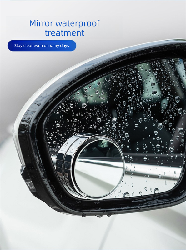 2Pcs Car Blind Spot Mirrors Suction Cup Vacuum Adsorption 360 Adjustable Round Rear View Convex Mirror Waterproof White Frame for Cars SUVs