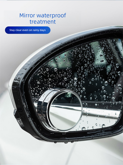 2Pcs Car Blind Spot Mirrors Suction Cup Vacuum Adsorption 360 Adjustable Round Rear View Convex Mirror Waterproof White Frame for Cars SUVs