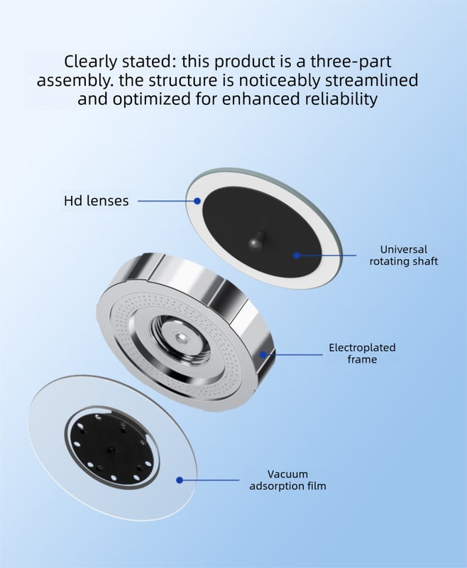 2Pcs Car Blind Spot Mirrors Suction Cup Vacuum Adsorption 360 Adjustable Round Rear View Convex Mirror Waterproof White Frame for Cars SUVs