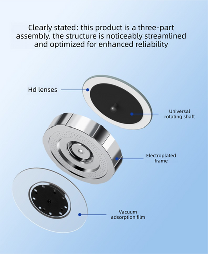 2Pcs Car Blind Spot Mirrors Suction Cup Vacuum Adsorption 360 Adjustable Round Rear View Convex Mirror Waterproof White Frame for Cars SUVs