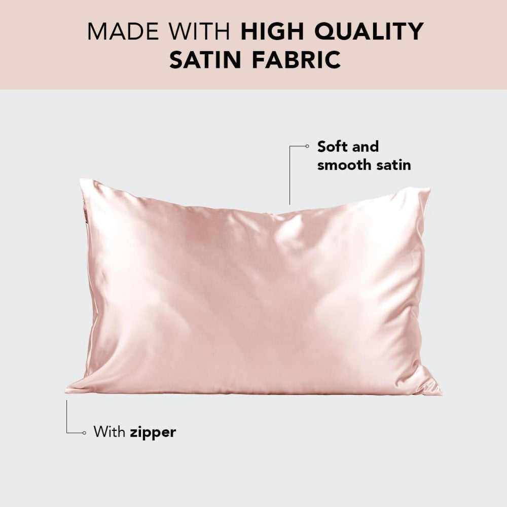 1-Pair Wine Red Luxury Satin Silk Pillowcase for Hair and Skin - Smooth Cooling Pillow Cover with Envelope Closure - King (20x36")