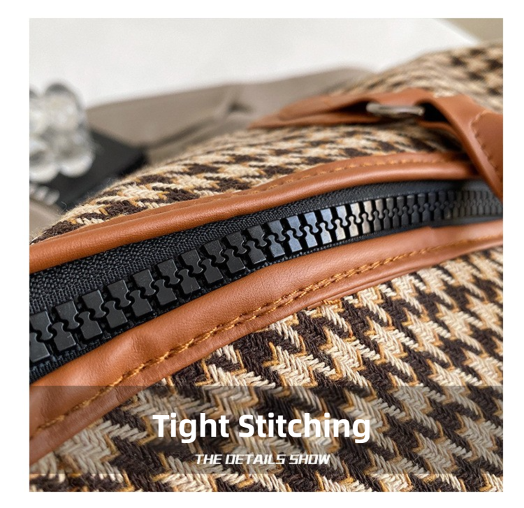 Brown Large Capacity Knitted Travel Bag with Shoe-Zone - Weekend Overnight & Carry-on Gym Bag