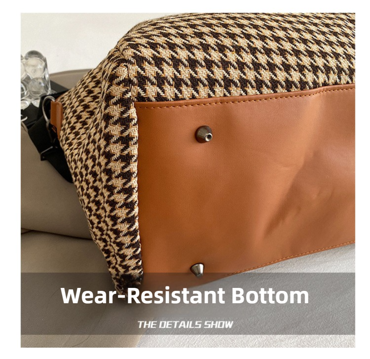Brown Large Capacity Knitted Travel Bag with Shoe-Zone - Weekend Overnight & Carry-on Gym Bag