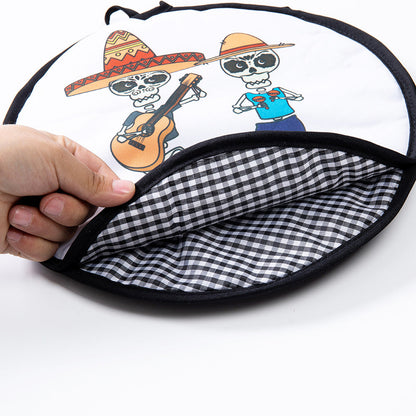 2-Pack 12-Inch Tortilla Warmer Pouch for Soft Tacos, Pancakes & Potatoes (30x30cm, Style 4)