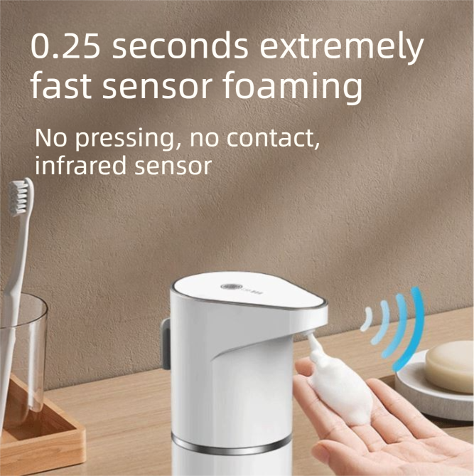 S127 Touchless Foam Automatic Induction Pump (350ml) - Wall-Mounted & Countertop Dual Use, Compact Soap Washer for Kitchen & Bathroom