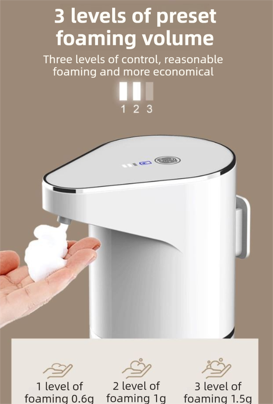 S127 Touchless Foam Automatic Induction Pump (350ml) - Wall-Mounted & Countertop Dual Use, Compact Soap Washer for Kitchen & Bathroom