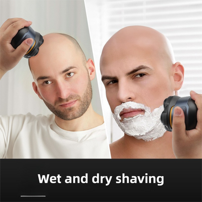 Blue Men's 6D Magnetic Rotary Head Shaver for Wet/Dry Use - Professional Electric Bald Head Shaver & Beard Trimmer (Model 372)