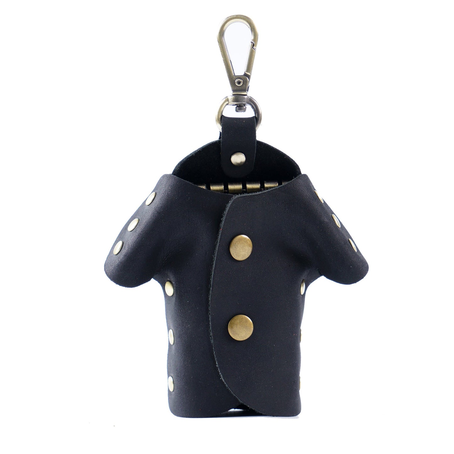 Black Genuine Crazy Horse Leather Key Case Creative Jacket Shape Holder Vintage Cowhide Pouch for Car Fob & House Keys Brown