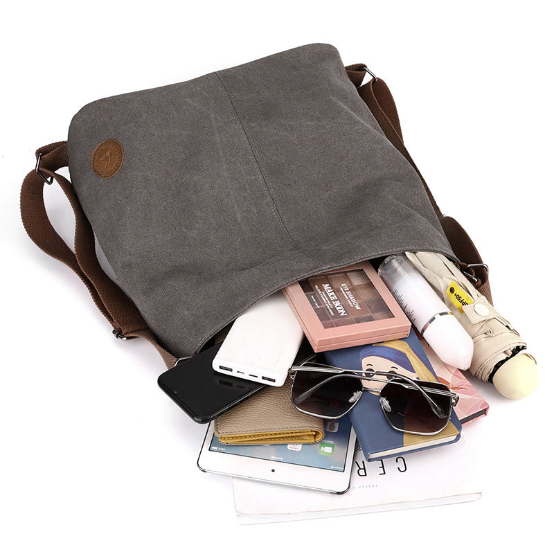 Black Versatile 3-in-1 Canvas Backpack and Shoulder Bag Large Capacity Handbag for Women Ideal for Travel School and Everyday Use