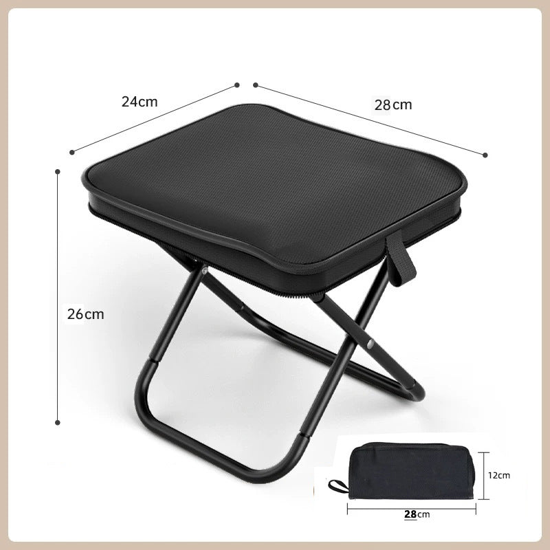 Black Premium 2-Piece Portable Folding Stool Set | Lightweight Compact Camping Chairs | Durable Outdoor Seats for Fishing, Picnics, and Hiking