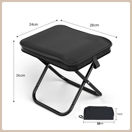 Black Premium 2-Piece Portable Folding Stool Set | Lightweight Compact Camping Chairs | Durable Outdoor Seats for Fishing, Picnics, and Hiking