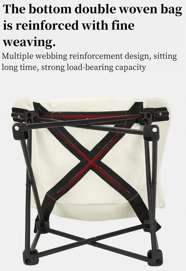 White Outdoor Folding Camping Chair â€“ Portable Lounge Chair, Lightweight Beach Chair, Fishing Stool, and Picnic Seat, Perfect for Outdoor Adventures