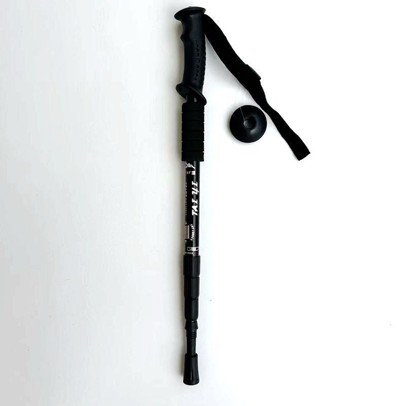 Black 2-Pack Lightweight Trekking Poles | 4-Section Adjustable 52-110cm Walking Sticks | Anti-Shock High-Strength Aluminum Alloy Hiking Poles