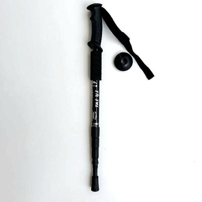 Black 2-Pack Lightweight Trekking Poles | 4-Section Adjustable 52-110cm Walking Sticks | Anti-Shock High-Strength Aluminum Alloy Hiking Poles