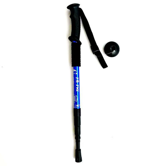 Blue 2-Pack Lightweight Trekking Poles | 4-Section Adjustable 52-110cm Walking Sticks | Anti-Shock High-Strength Aluminum Alloy Hiking Poles