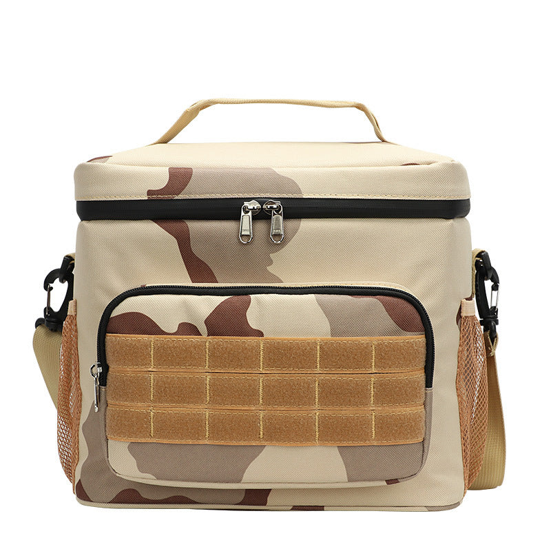 Desert Camouflage Tactical Insulated Camouflage Lunch Bag | Large Capacity Waterproof Oxford Cooler | Portable Thermal Meal Prep Tote for Work and Outdoor