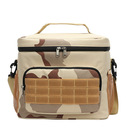 Desert Camouflage Tactical Insulated Camouflage Lunch Bag | Large Capacity Waterproof Oxford Cooler | Portable Thermal Meal Prep Tote for Work and Outdoor