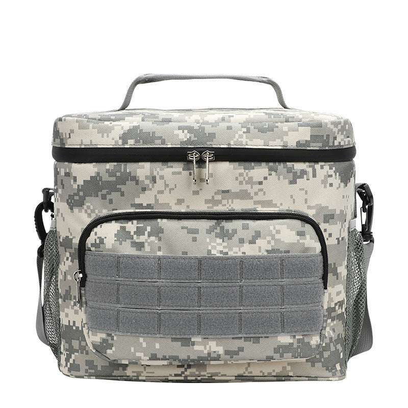 Black-white and Grey Camouflage Tactical Insulated Camouflage Lunch Bag | Large Capacity Waterproof Oxford Cooler | Portable Thermal Meal Prep Tote for Work and Outdoor