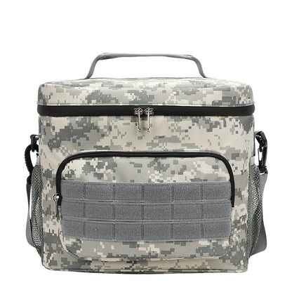 Black-white and Grey Camouflage Tactical Insulated Camouflage Lunch Bag | Large Capacity Waterproof Oxford Cooler | Portable Thermal Meal Prep Tote for Work and Outdoor