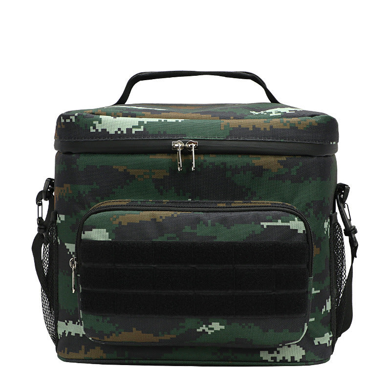Green Camouflage Tactical Insulated Camouflage Lunch Bag | Large Capacity Waterproof Oxford Cooler | Portable Thermal Meal Prep Tote for Work and Outdoor