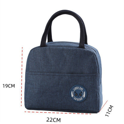 Navy Blue Portable Insulated Lunch Bag for Kids & Adults | Cute Panda Thermal Bento Tote | Lightweight Water-Resistant Meal Prep Bag