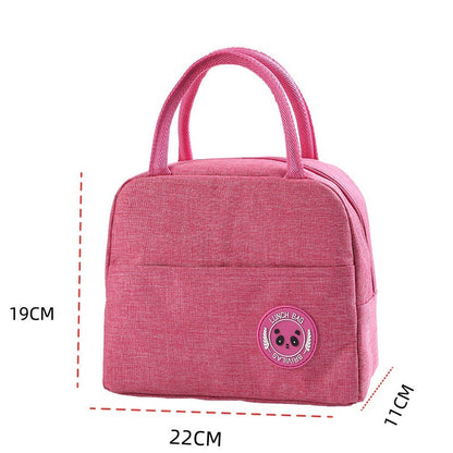 Rose Red Portable Insulated Lunch Bag for Kids & Adults | Cute Panda Thermal Bento Tote | Lightweight Water-Resistant Meal Prep Bag