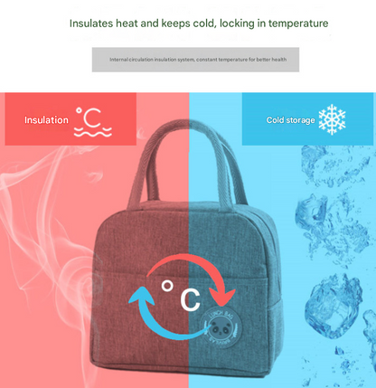 Red Portable Insulated Lunch Bag for Kids & Adults | Cute Panda Thermal Bento Tote | Lightweight Water-Resistant Meal Prep Bag