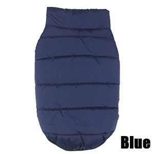 M Navy Blue Premium Fleece-Lined Pet Winter Vest | Thickened Padded Dog and Cat Coat | Warm Windproof Outdoor Jacket