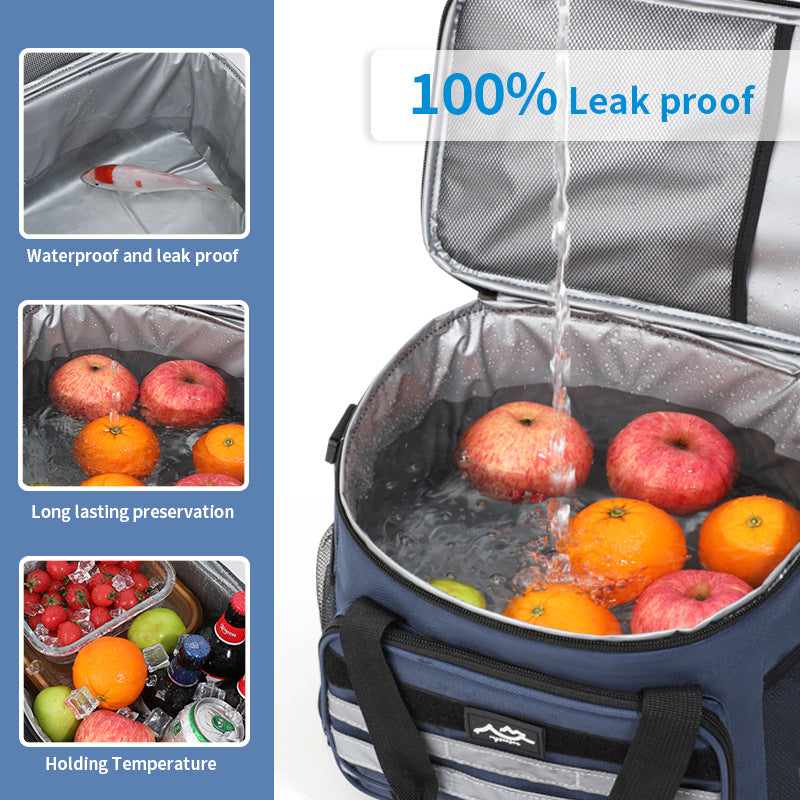 Grey Versatile Large-Capacity Picnic Insulated Bag - Detachable Shoulder Strap & Ice Pack