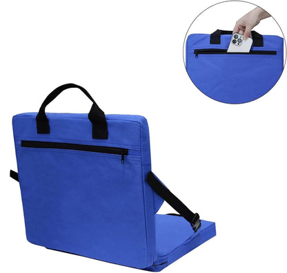 Blue Portable Foldable Outdoor Seat â€“ Multi-Functional Stadium & Boat Chair with Carry Handle