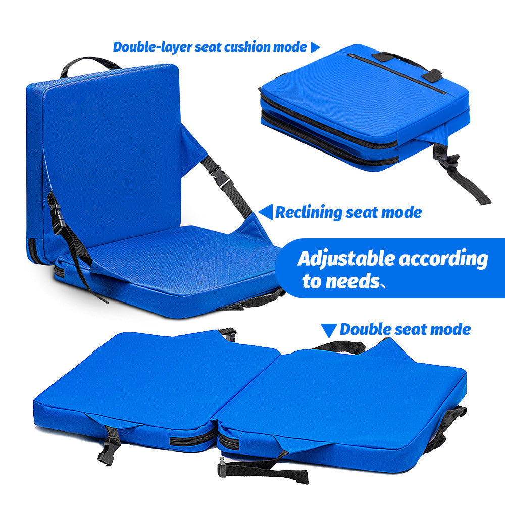 Blue Portable Foldable Outdoor Seat â€“ Multi-Functional Stadium & Boat Chair with Carry Handle