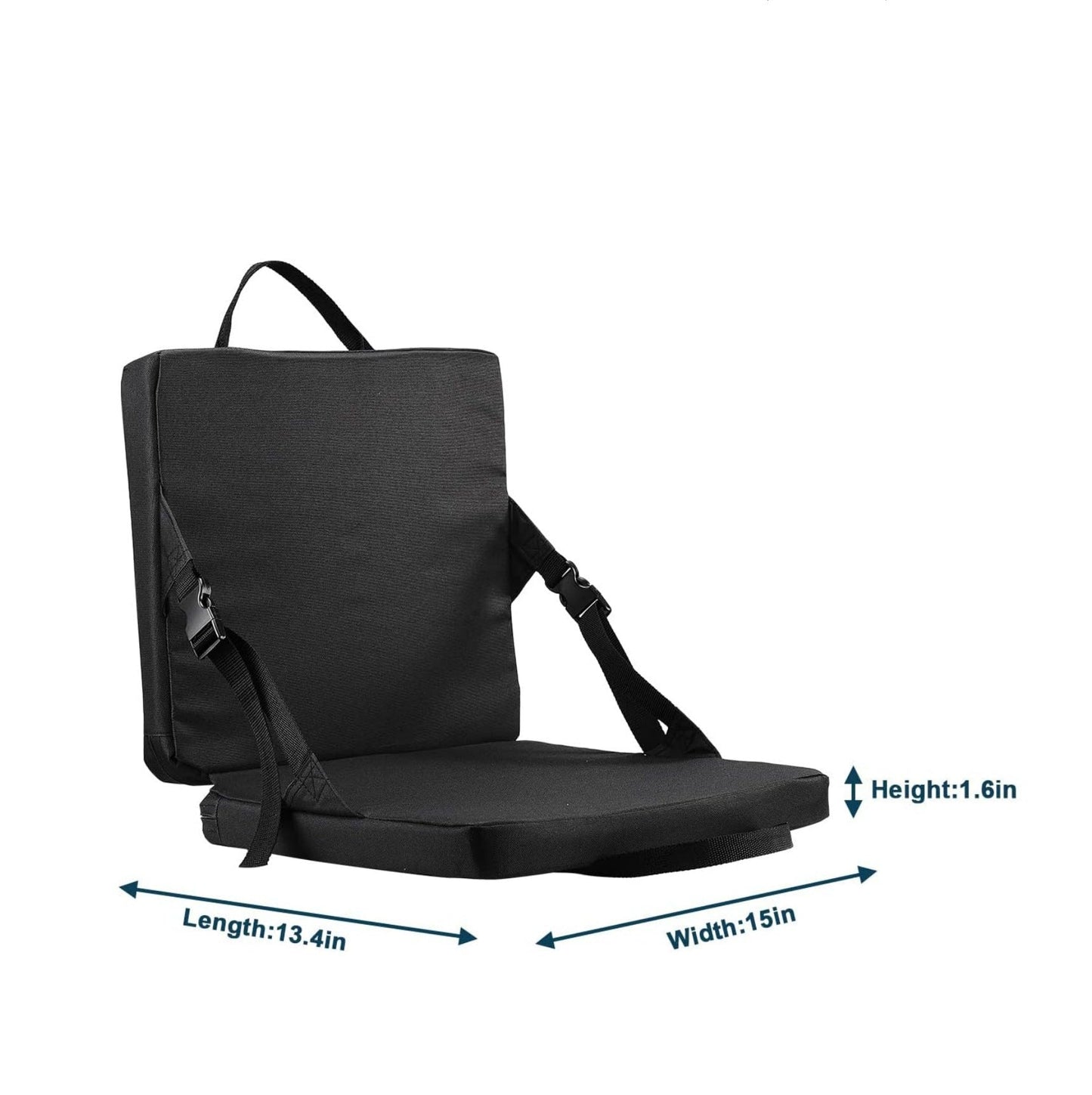 Black Portable Foldable Outdoor Seat â€“ Multi-Functional Stadium & Boat Chair with Carry Handle