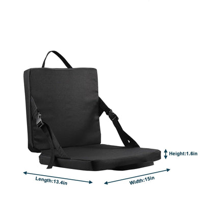 Black Portable Foldable Outdoor Seat â€“ Multi-Functional Stadium & Boat Chair with Carry Handle