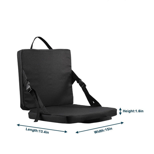 Black Portable Foldable Outdoor Seat â€“ Multi-Functional Stadium & Boat Chair with Carry Handle