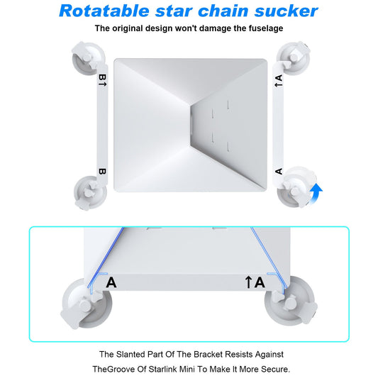 10 Pcs White Heavy-Duty Suction Cup Mount for Starlink Mini - All-Weather Car, RV & Boat Bracket