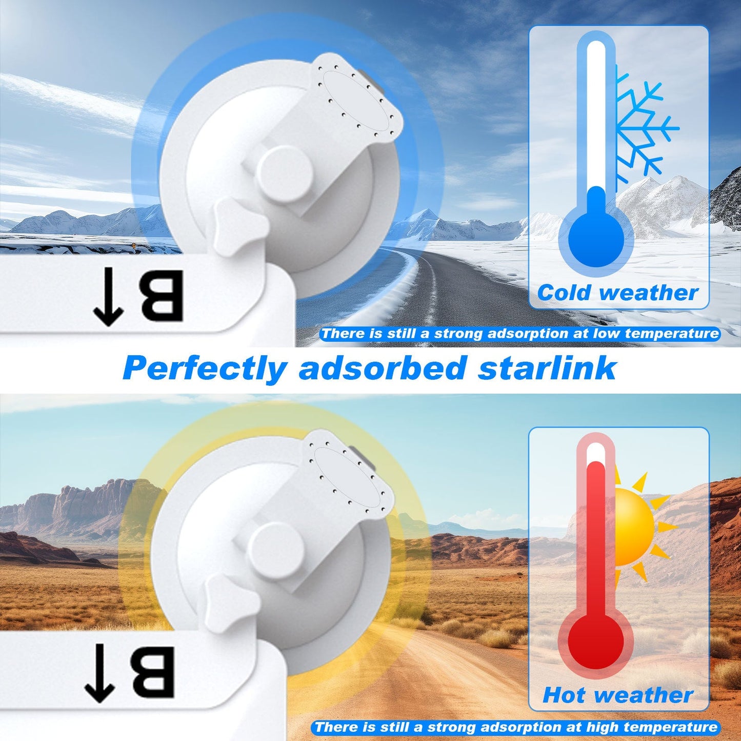 10 Pcs White Heavy-Duty Suction Cup Mount for Starlink Mini - All-Weather Car, RV & Boat Bracket