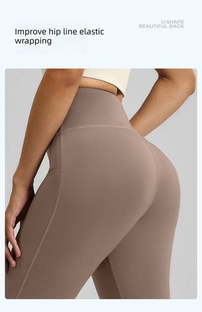L Coffee High-Waisted Flared Yoga Pants â€“ Sculpting & Slimming Fitness Leggings