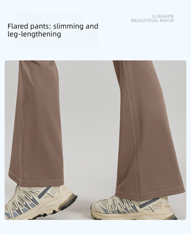 L Coffee High-Waisted Flared Yoga Pants â€“ Sculpting & Slimming Fitness Leggings