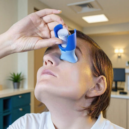 Dark Blue Eye Drop Applicator â€“ Safe & Hygienic Eyedrop Dispenser for Precise Application