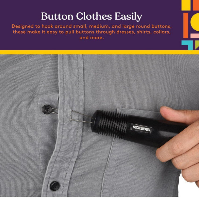 2 Pcs (Black and Grey) Dressing Aid Tool â€“ Button & Zipper Assistant for Elderly and People with Limited Mobility