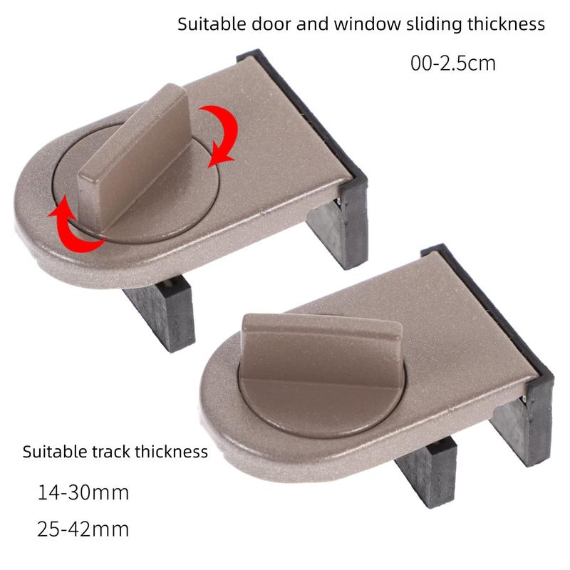 3 Pcs Brown Window Lock & Door Limiting Device â€“ Multi-Functional, No-Drill Safety Lock for Sliding Windows and Doors